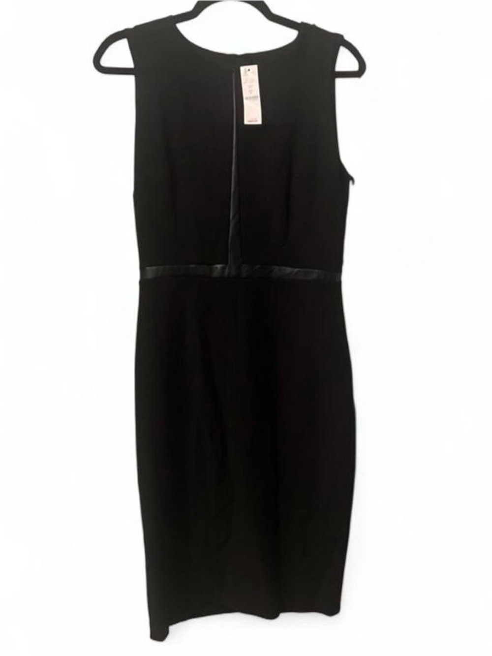 NWT White House Black Market Black Sleeveless Midi Sheath Dress Size 8